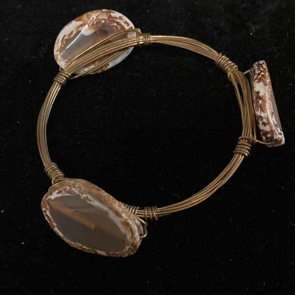 Jewelry - Brown and Gold Wire Wrapped Bracelet